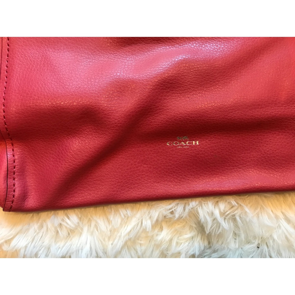Coach Central Tote Pink Pebbled Leather Shoulder Bag F58660 Purple Interior - Picture 2 of 13
